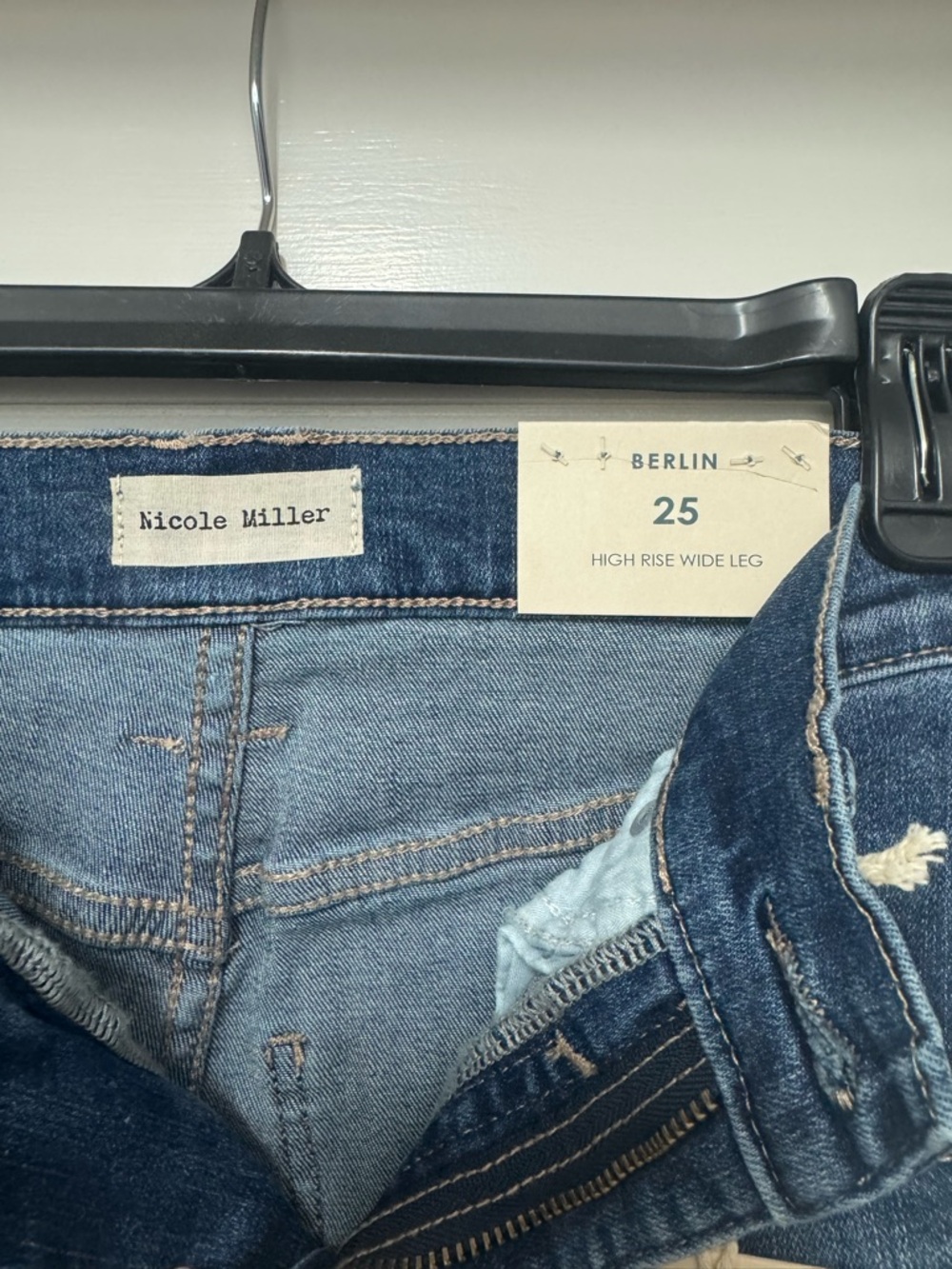 Nicole Miller Blue High-Rise Wide Leg Jeans